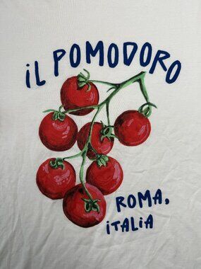 Il Pomodoro T Shirt H&M Tomatoes on Front.  Short Sleeve.  "Roma, Italia" Wmns M